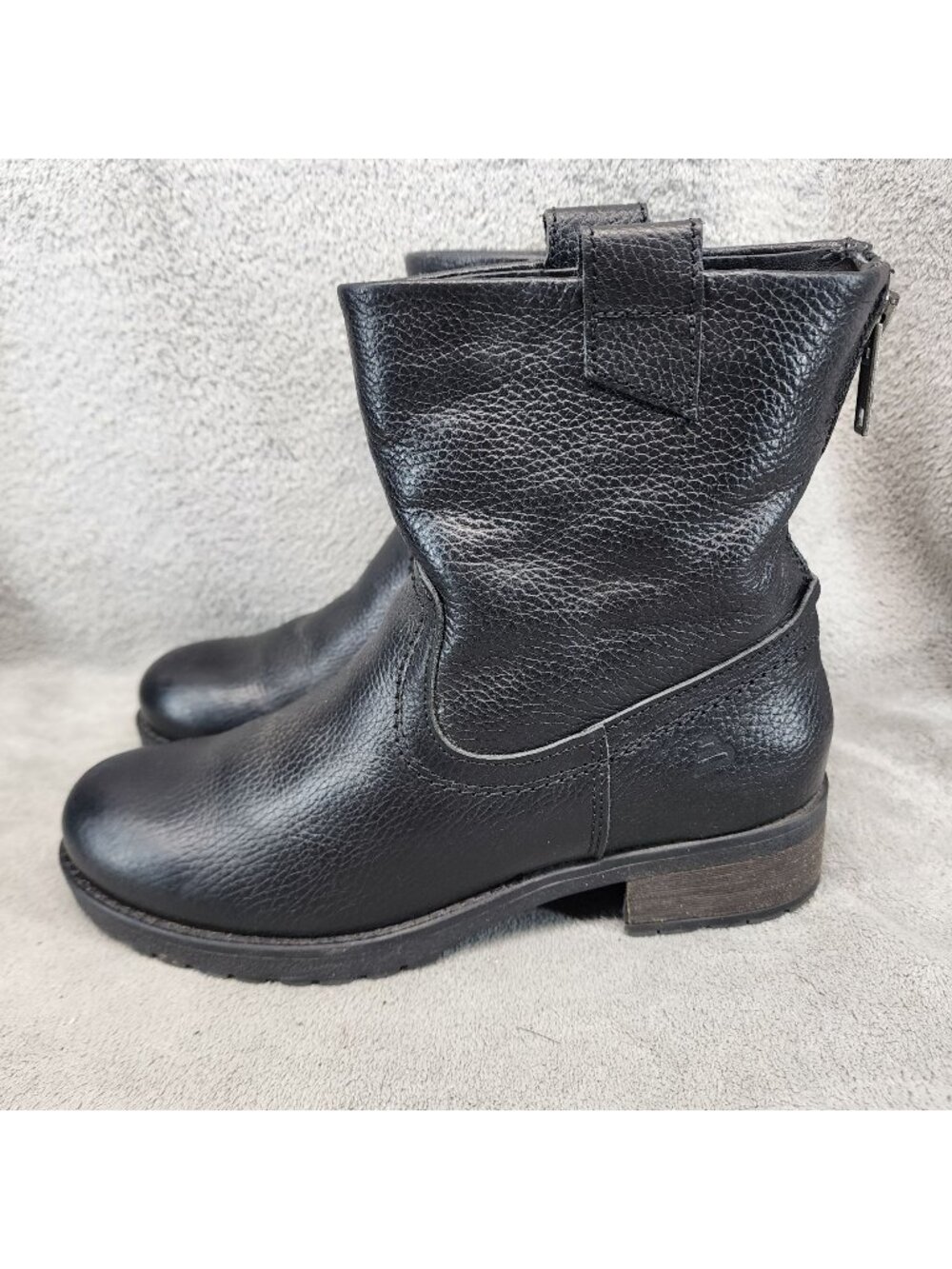 Bull Boxer Shoes Womens Size 10 Molly Black Leather Zip Back Boots *Read*